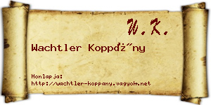 Wachtler Koppány névjegykártya
